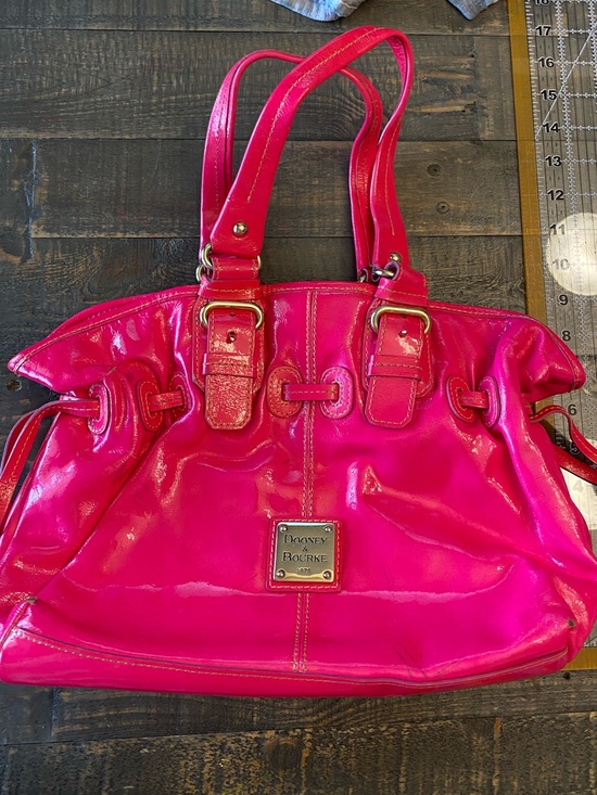 Dooney & Bourke Handbags - Dooney & Bourke Chiara Hot Pink Patent Leather Shoulder Bag